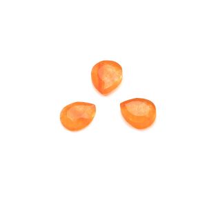 Gota, espalda plana, 5x6 mm Jade naranja, GAVBARI