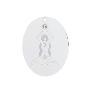 Colgante meditación con cristal Gavbari*plata 925*LKM-3059 - 0,50 20x25 mm ver.2