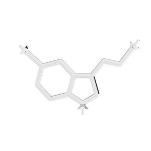 Serotonina fórmula química colgante, plata 925, ODL-00742 13,5x29 mm