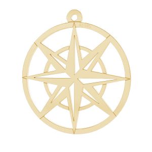 Brújula rosa de los vientos colgante*oro 585*LKZ14K-50123- 0,30 25x25 mm