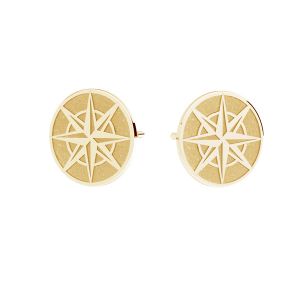 Elefante aretes, oro 585 14K, KLS LKZ14K-50124 10x10 mm - 0,30 mm