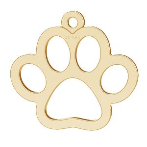 Pata de perro colgante*oro 585*LKZ14K-50118- 0,30 14,5x15,5 mm