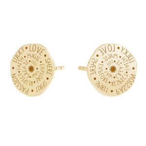 Redondo aretes, oro 585 14K, KLS LKZ14K-50134 10x10 mm - 0,30 mm