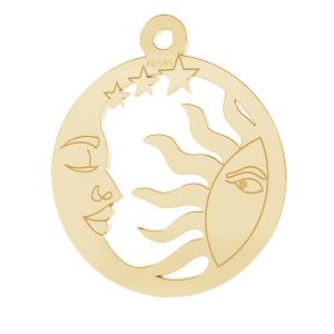 Luna y sol colgante*oro 585*LKZ14K-50139- 0,30 14x16 mm