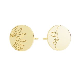 Pendientes luna sol, oro 585 14K, KLS LKZ14K-50140 10x10 mm - 0,30 mm