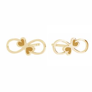 Símbolo de infinito aretes, oro 585 14K, KLS LKZ14K-50136 5x12 mm - 0,30 mm