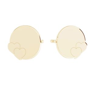 Redondo aretes, oro 585 14K, KLS LKZ14K-50119 7,6x8 mm - 0,30 mm