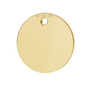 Etiqueta redonda colgante oro 14K LKZ-00025 - 0,30 mm