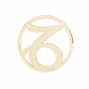 Colgante capricornio zodíaco, oro 14K, LKZ14K-50182 - 0,30 12x12 mm