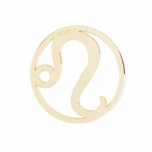 Colgante león zodíaco, oro 14K, LKZ14K-50183 - 0,30 12x12 mm