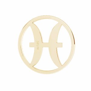 Colgante piscis zodíaco, oro 14K, LKZ14K-50186 - 0,30 12x12 mm