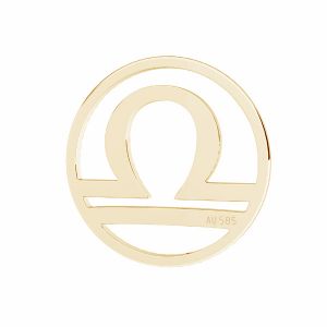 Colgante libra zodíaco, oro 14K, LKZ14K-50189 - 0,30 12x12 mm