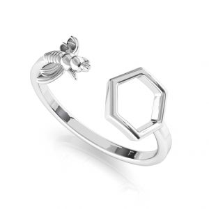 Abeja anillo, plata 925, U-RING ODL-00576 18,9x19 mm