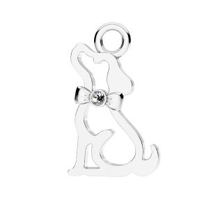 Colgante de perro con cristal plata 925, ODL-01038 ver.2 9,2x15,5 mm