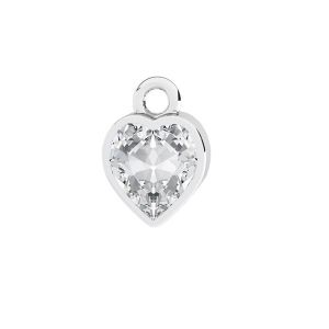 Colgante corazón de cristal, plata 925, ODL-00988 6,4x10 mm ver.2