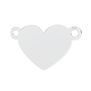 Corazón colgante, plata 925, LKM-3147 - 0,50 11x18 mm