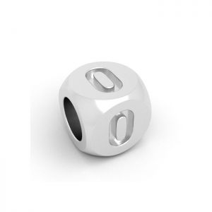 Colgante - cubo con dígito 0*plata 925*CUBE 0 4,8x4,8 mm