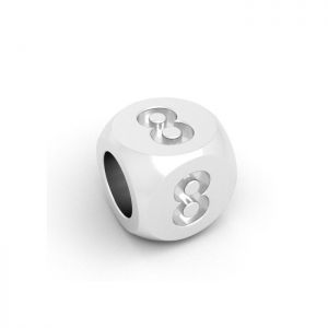 Colgante - cubo con dígito 8*plata 925*CUBE 8 4,8x4,8 mm
