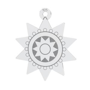 Estrella colgante, plata 925, LKM-3171 - 0,50 14,5x17,3 mm