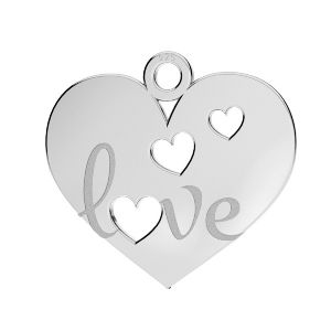 Corazón colgante ,plata 925, LKM-03172 - 0,50 14,8x16 mm