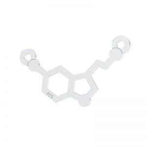 Serotonina fórmula química colgante, plata 925, LKM-3247 11,1x17,9 mm