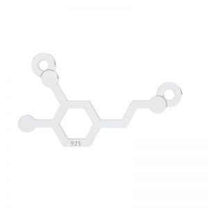 Dopamina fórmula química colgante, plata 925, LKM-3248 - 05 14,2x18,6 mm