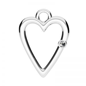 Colgante corazón de cristal, plata 925, ODL-01097 6,4x10 mm ver.2