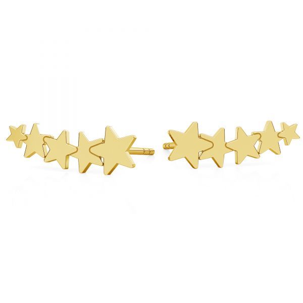 Estrella aretes, oro 14K, KLS LKZ14K-50247 - 0,30 7x14,5 mm