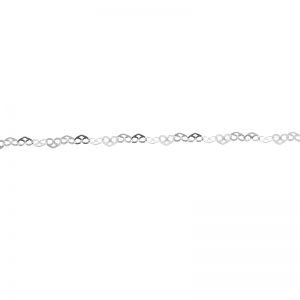 Corazones cadena por metros, plata 925, LVB 030 0,3x2,3 mm