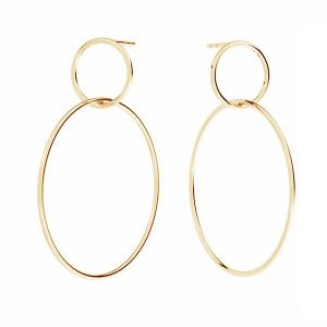 Pendiente criolla, oro 14K, SG - KLS-34 34x44,4 mm