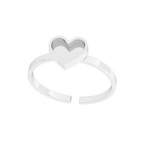 Anillo - corazón, panal universal, base de resina*plata 925*U-RING ODL-01117 6,5x20 mm
