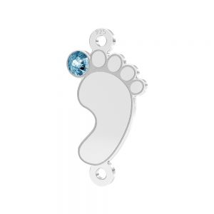 Pies de bebe colgante*plata 925*LKM-3315 - 0,50 9x17 mm (aqua crystal)