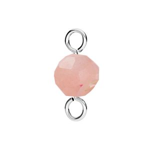 Colgante - piedra rosa redonda 6mm, plata 925, EL 49 6x13 mm
