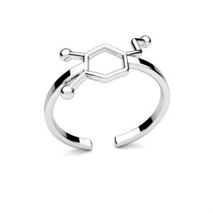 Dopamina fórmula química anillo, plata 925, U-RING ODL-00613 10,5x16 mm