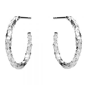 Redondo aretes, plata 925, KLS ODL-01310 20x20 mm