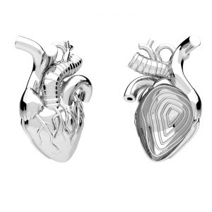 Colgante - corazón anatómico fundido*plata 925*ODL-01294 15,6x24 mm
