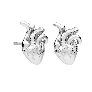 Pendientes - corazón anatómico fundido*plata 925*KLS ODL-01295 8x12,5 mm