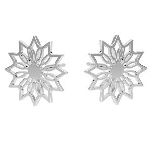 Pendiente rosetón, plata 925, KLS LK-3304 - 0,50 12,2x12,2 mm