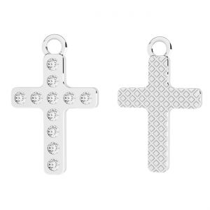 Cruz con cristales, plata 925, OWS-00244 ver.2 12,3x20 mm