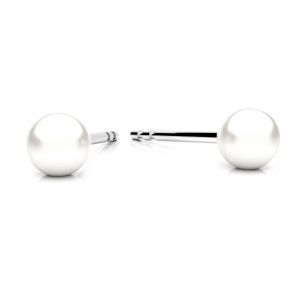 Pendiente poste - perla 4 mm, plata 925, KLS-38 4x16,2 mm