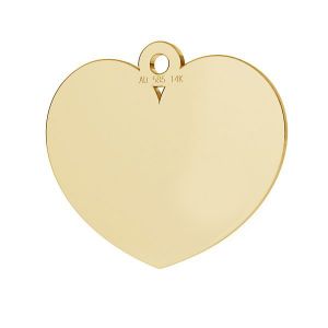 Corazón colgante, oro 14K, LKZ14K-50270 - 0,30 14x15,5 mm