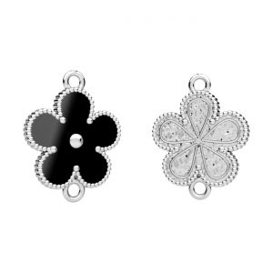 Flor colgante, resina negra*plata 925*CON-2 ODL-01377 15x19,3 mm ver.2