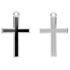 Colgante de cruz, resina negra*plata 925*CON-1 ODL-01359 16,1x26,4 mm ver.2