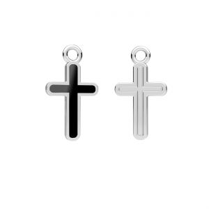 Colgante de cruz, resina negra*plata 925*CON-1 ODL-01460 8,5x15,2 mm ver.2