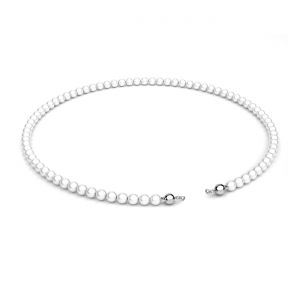 Base de collar con 84 perlas de concha Gavbari 4mm*plata AG 925*EL 52 4x350 mm