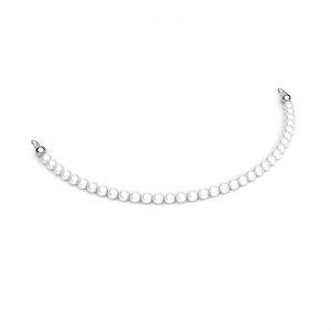 Sección de perlas con 8 perlas Gavbari blancas, diámetro 8mm*plata AG 925*EL 53 4x150 mm