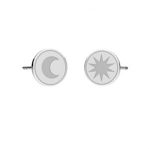 Pendientes redondos luna y estrella*plata AG 925*KLS LK-3356/3357 - 0,50 9x9 mm L+P