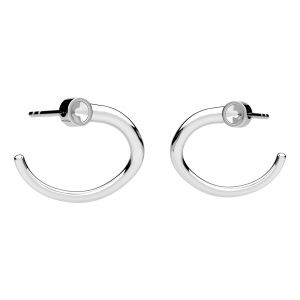 Pendiente de perno - enrollado, engaste para piedras 2,5mm*plata AG 925*KLS OWS-01034 15x16 mm L+P