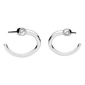Pendiente de perno - enrollado con piedra*plata AG 925*KLS OWS-01034 15x16 mm L+P ver.2
