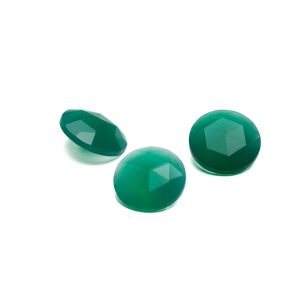 Piedra redonda, corte cónico - Jade verde oscuro 12 MM